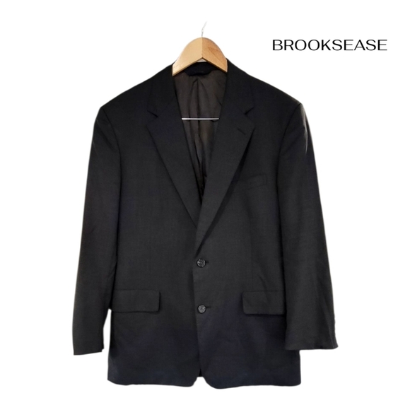 BROOKS BROTHERS BROOKSEASE, CHARCOAL GREY BLAZER, 100% WOOL SIZE 42R - Picture 2 of 8